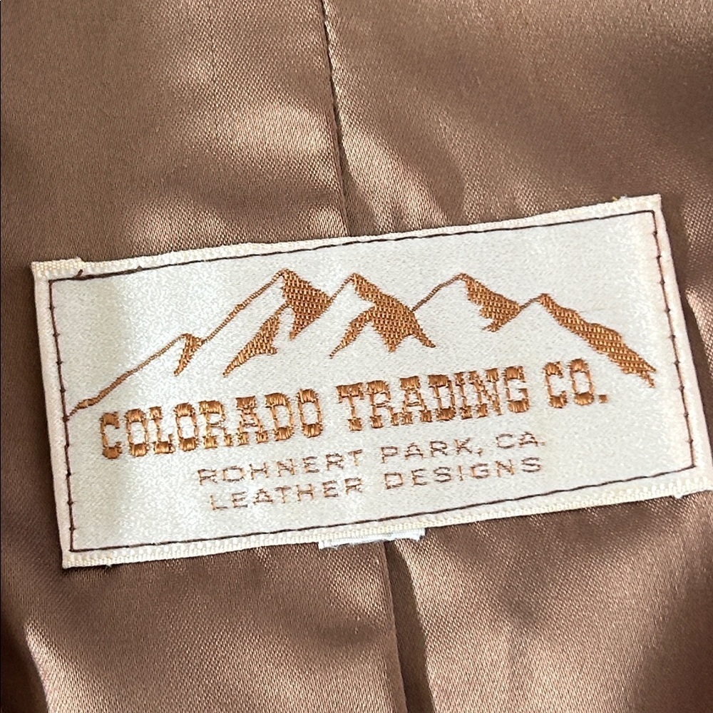 COLORADO TRADING CO WOMENS BROWN LEATHER WESTERN HIPPY DISTRESSED VEST SZ S - Picture 8 of 15